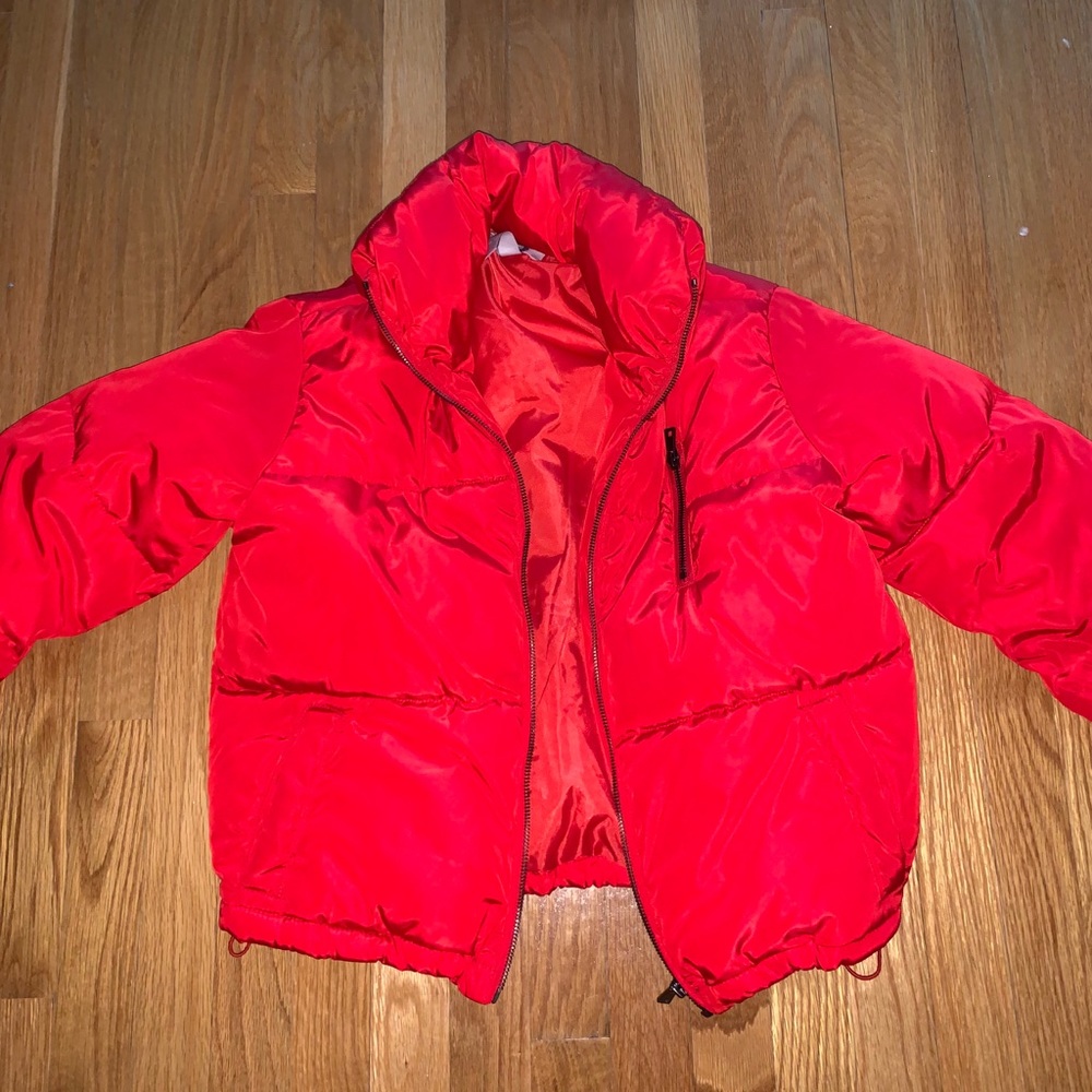 Kylie Jenner red bomber jacket
